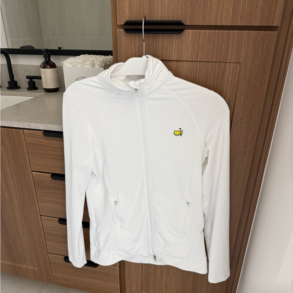 2024 Masters Woman White Full-Zip Jacket with Logo